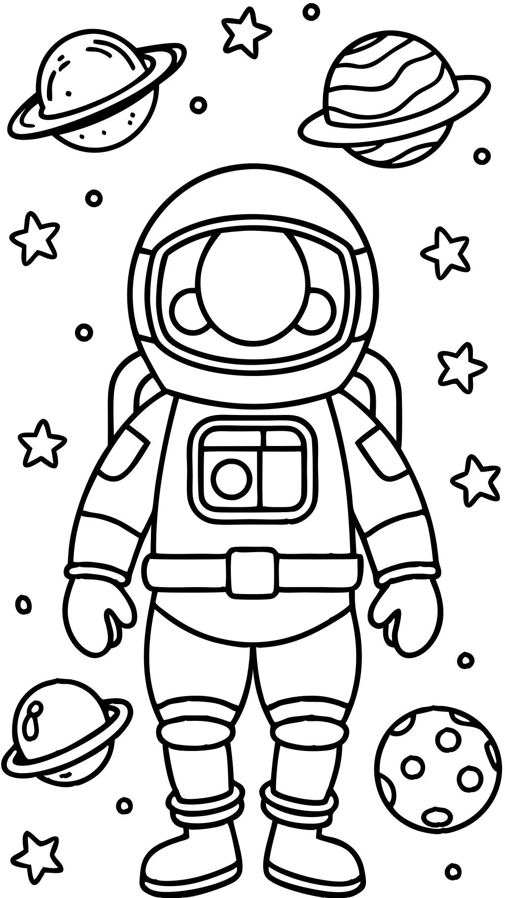 Página para colorear de astronautas